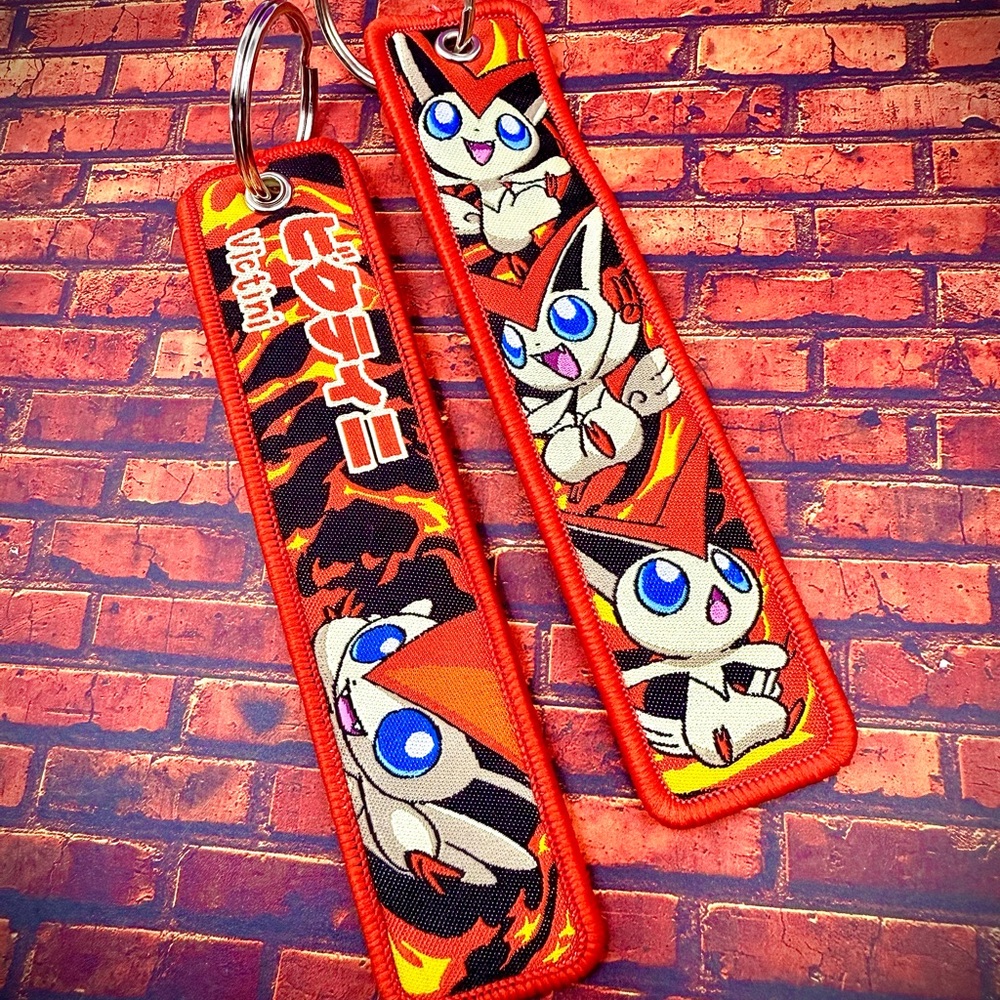 1 Piece Double Sided 5 Inch Pokemon Vicitini Keychain